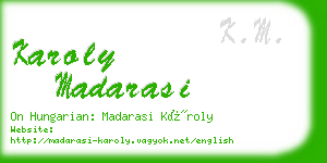 karoly madarasi business card